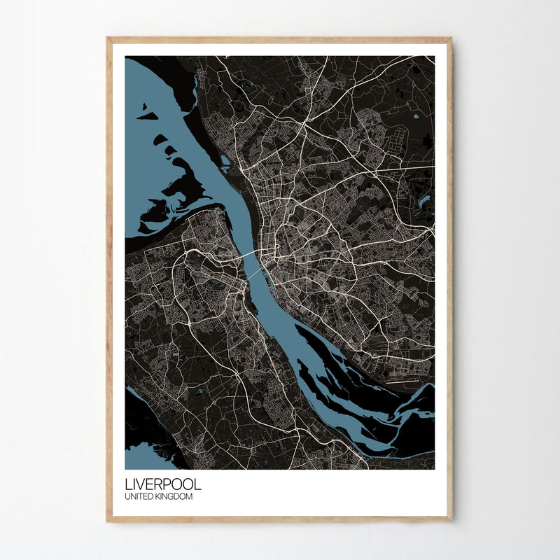 Liverpool UK City Map Art