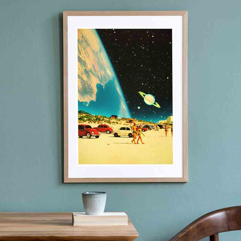 Galaxy Beach Collage Print by Taudalpoi