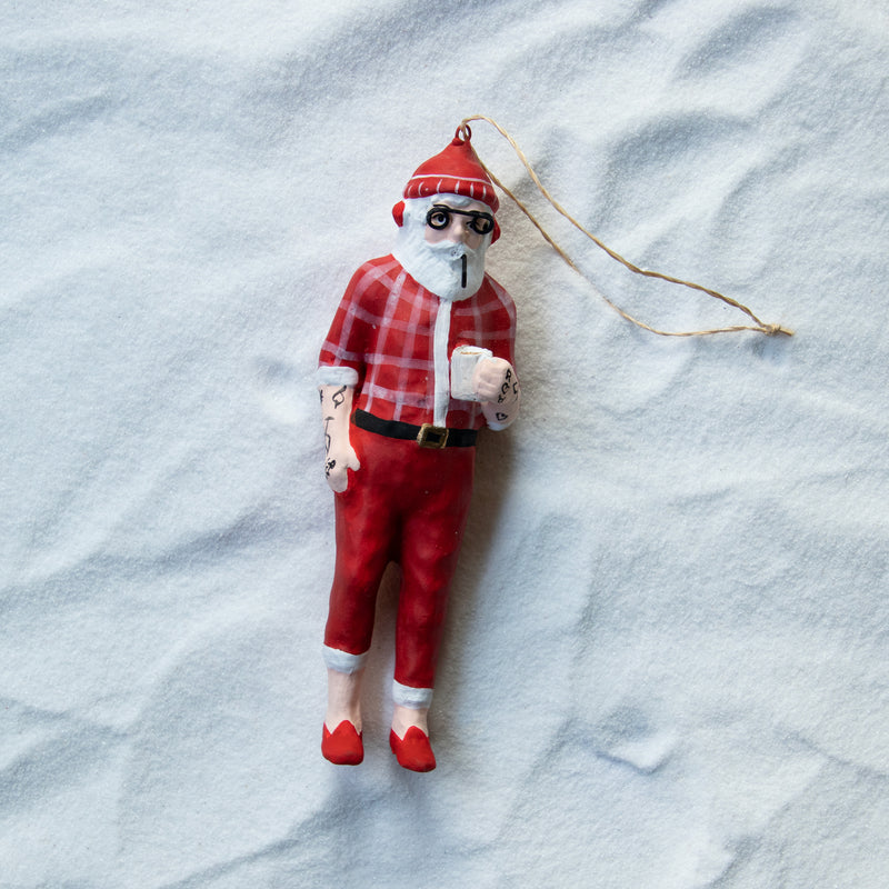 Christmas Ornament Hipster Santa