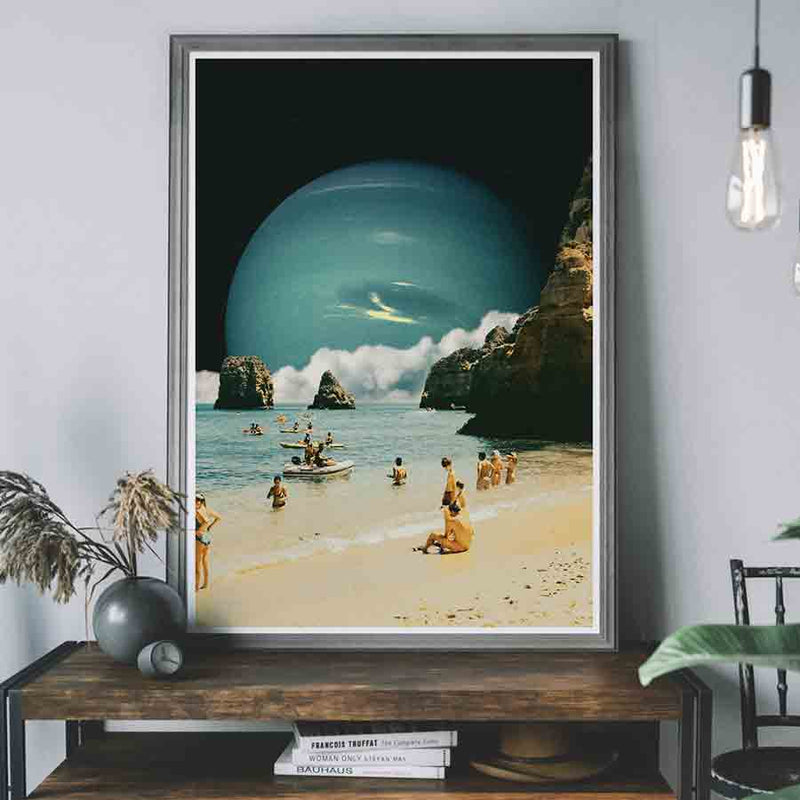 Time for a Swim Space Collage Print by Taudalpoi