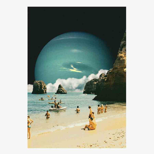 Time for a Swim Space Collage Print by Taudalpoi