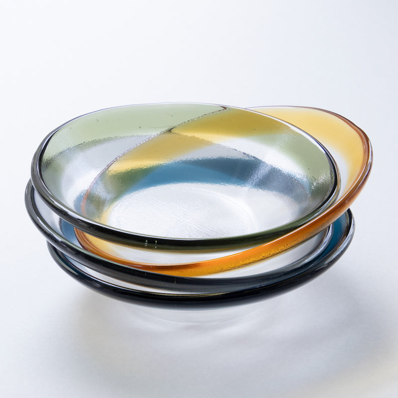 CLEARMOOD Ringed Bowl S Pale Amber