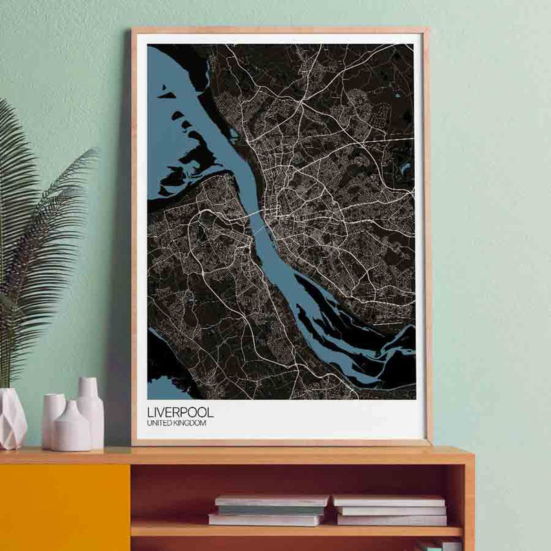 Liverpool UK City Map Art